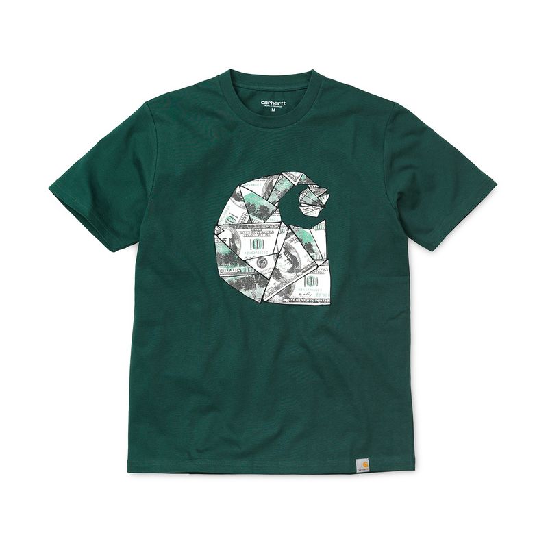 TRIKO CARHARTT BILL C SS - tmavě zelená (GRN-MLT) - L