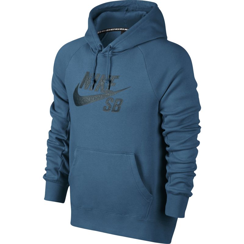 MIKINA NIKE SB ICON CRACKLE PO HOODIE - modrá (BLU-TEA) - M