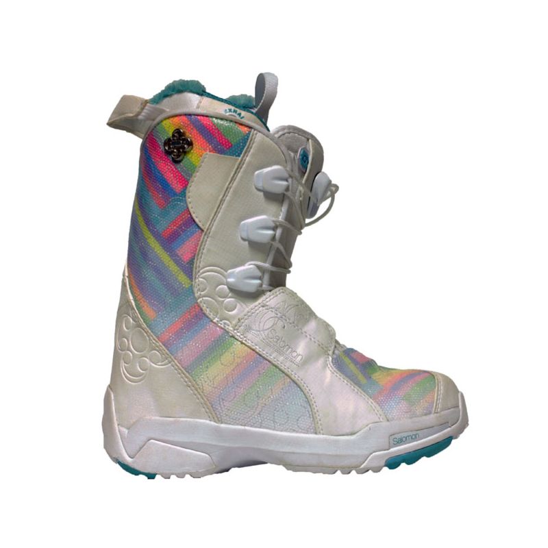 SALOMON F22W WMS SNOWBOARD BOTY - šedobéžová (WHT-BLU) - US6.5