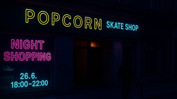 Noc, sleva a skejtová energie – NIGHTSHOPPING v Popcornu se vrací!