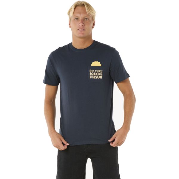 Triko Rip Curl Sun Soaker Pocket - Modrá - Xxl