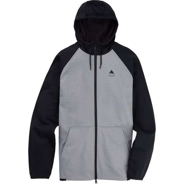 Mikina Burton Crown Weatherproof Fz Flee - Šedá - M