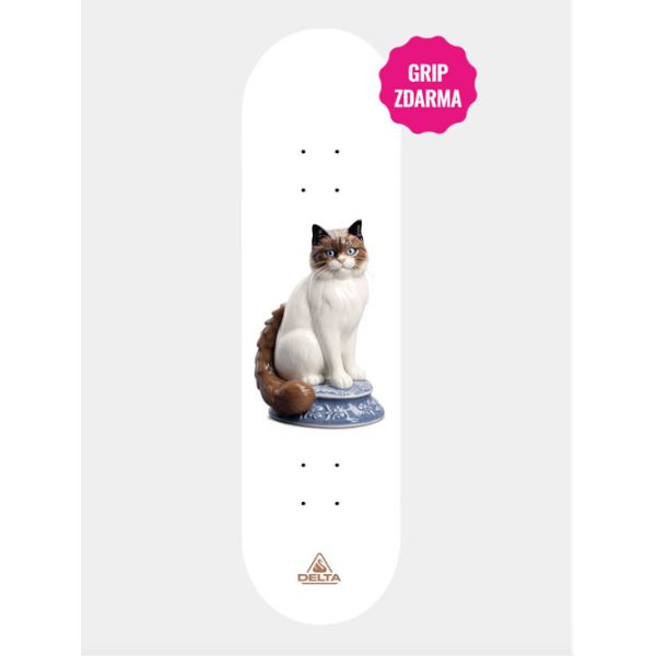 Sk8 Deska Delta Grandma Cat - Brown - Bílá - 8.25