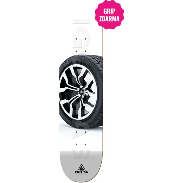 Sk8 Deska Delta Iglesias Race Car - Bílá - 8.25