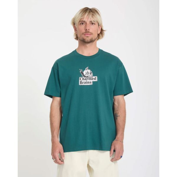 Triko Volcom Charmed Brains S/S - Modrá - M