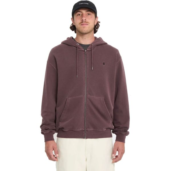 Mikina Volcom Single Stone Tw Zip - Vínová - M