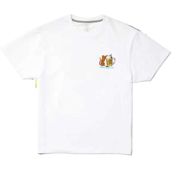 Triko Volcom Curious Cat S/S - Bílá - Xxl