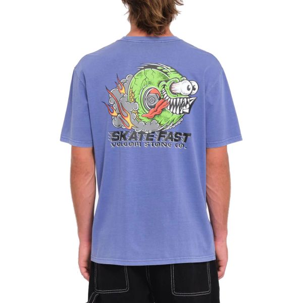Triko Volcom Crazee Wheel Pw S/S - Modrá - Xl