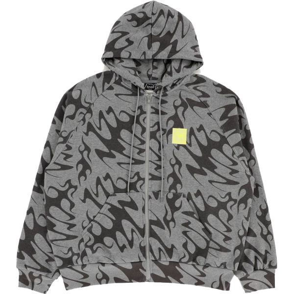 Mikina Lakai X Ripndip Black Flame Zippe - Šedá - S