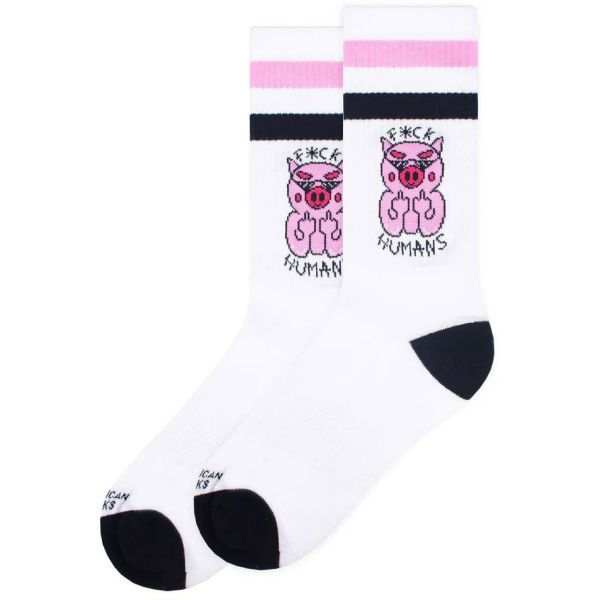 Ponožky American Socks Fuck Humans - Bílá - Univerzální
