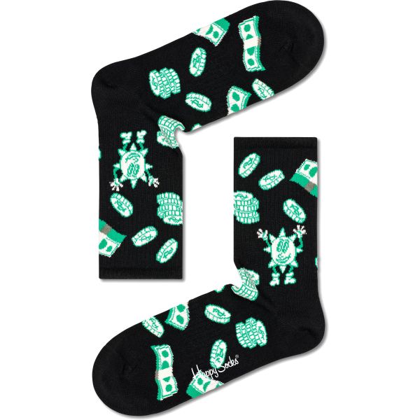 Ponožky Happy Socks Happy Money 3/4 Crew - Černá - 36/40