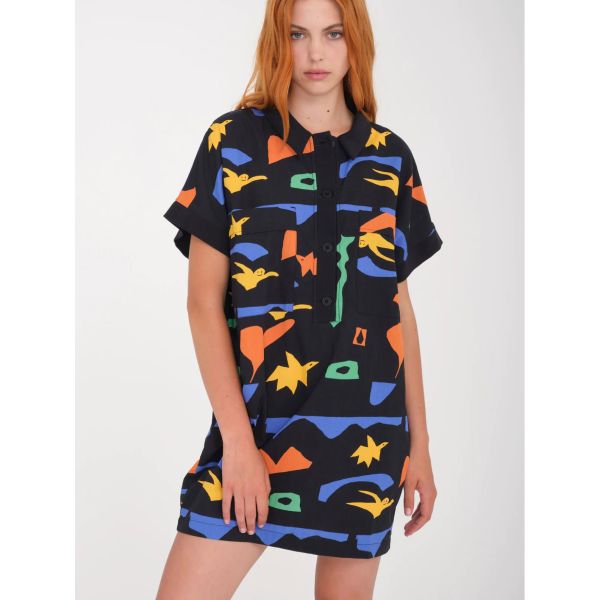 Šaty Volcom Arthur Longo S/S - Černá - L