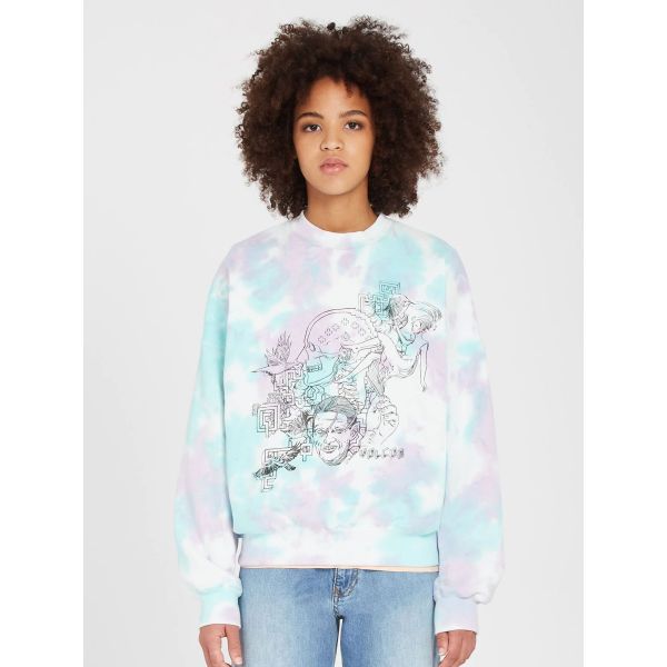 Mikina Volcom Fa Ed Merlin Murray Crew W - Bílá - Xs