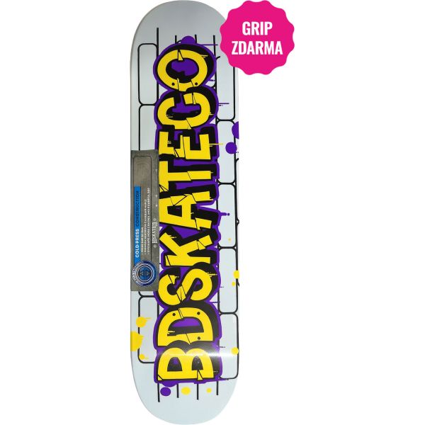 Sk8 Deska Bdskateco Graffiti Series - Žlutá - 7.35