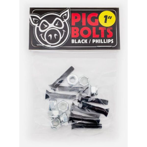 Sk8 Šroubky Pig Wheels Phillips 10Pk - Černá - 1