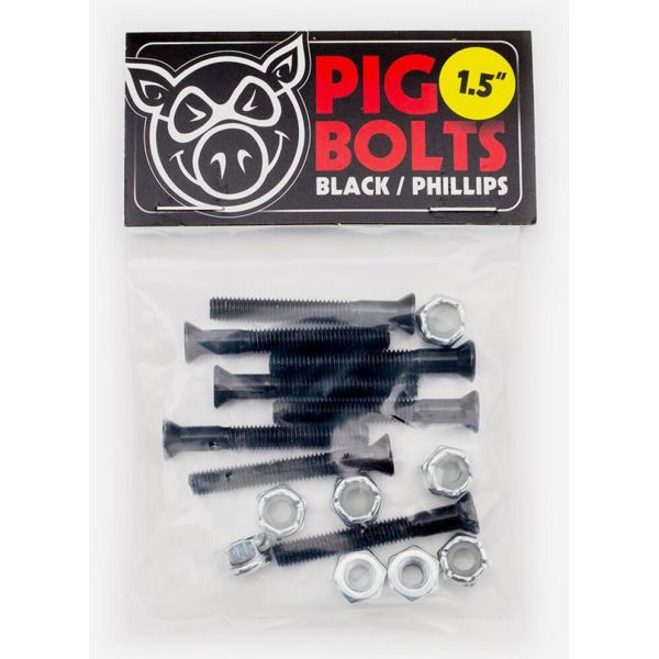Sk8 Šroubky Pig Wheels Phillips 10Pk - Černá - 1.5