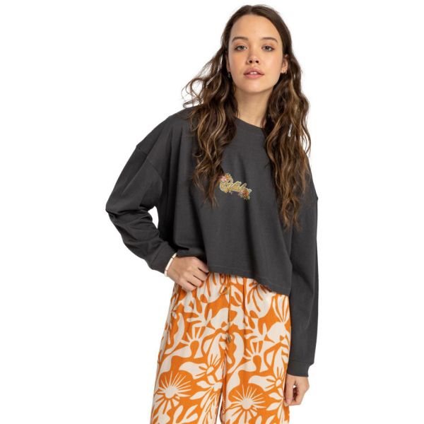 Triko Billabong Beach Boyfriend Crop Wms - Černá - L
