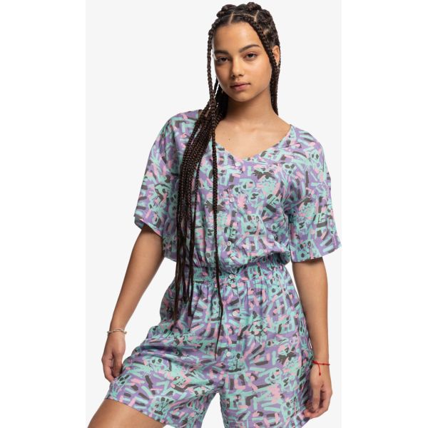 Overal Quiksilver Lenora Woven Romper Wm - Fialová - L