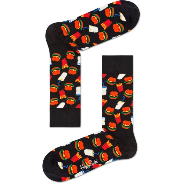 Ponožky Happy Socks Hamburger - Černá - 36/40