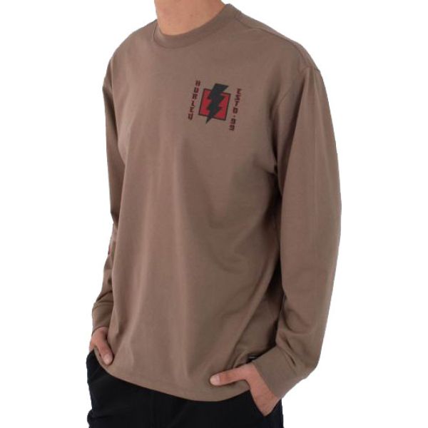Triko Hurley Bolt L/S - Hnědá - M
