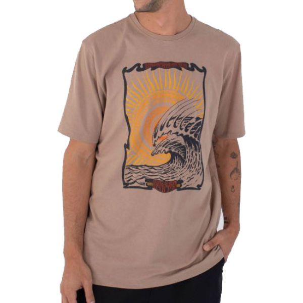 Triko Hurley H2O Dri Wave Mandala S/S - Béžová - M