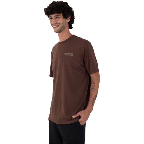 Triko Hurley H20 Dri Fastlane Lined S/S - Hnědá - M