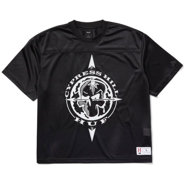 Triko Huf X Cypres Hill Compass Mesh Jer - Černá - M