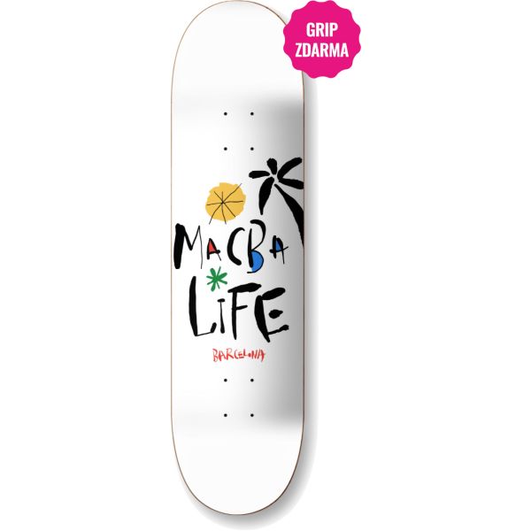 Sk8 Deska Macba Life Palm - Bílá - 8.375