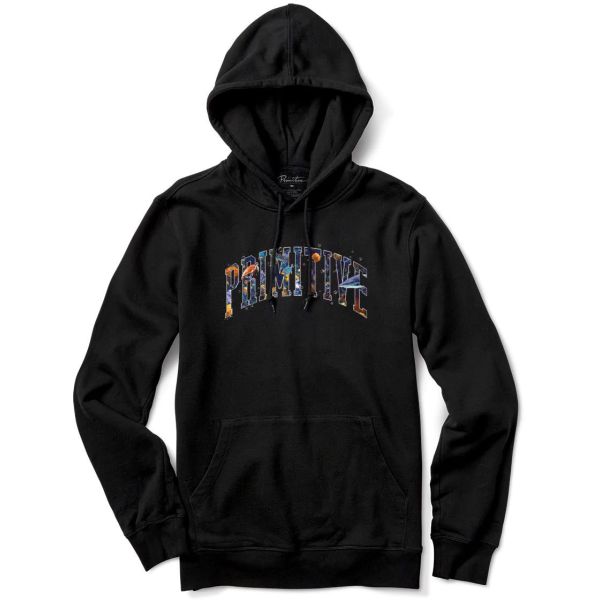 Mikina Primitive Collegiate Aquatic Hood - Černá - Xl