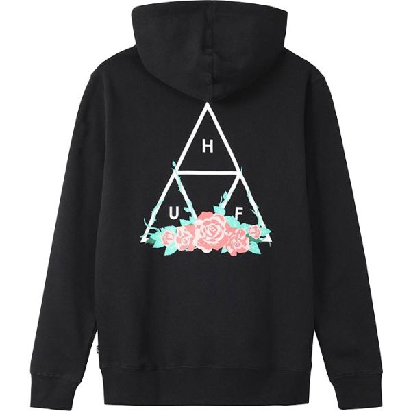 Mikina Huf City Rose P/O Hoodie - Černá - L