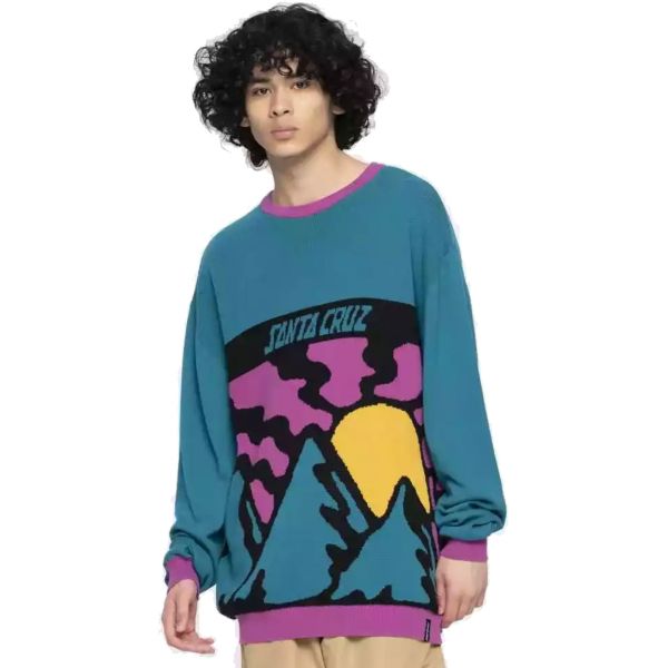 Svetr Santa Cruz Vista Knit Crew - Modrá - S