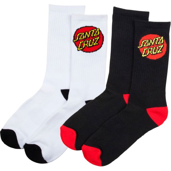Ponožky Santa Cruz Classic Dot (2 Pack) - Černá - 8/11