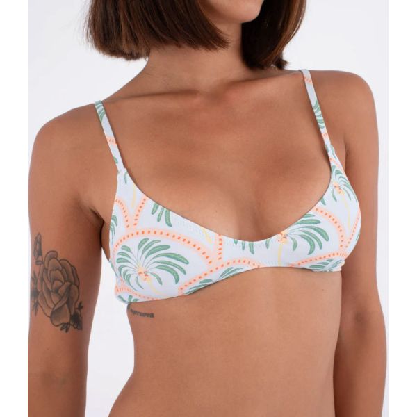 Plavky Hurley Scoop Crop Top Print Wms - Bílá - M