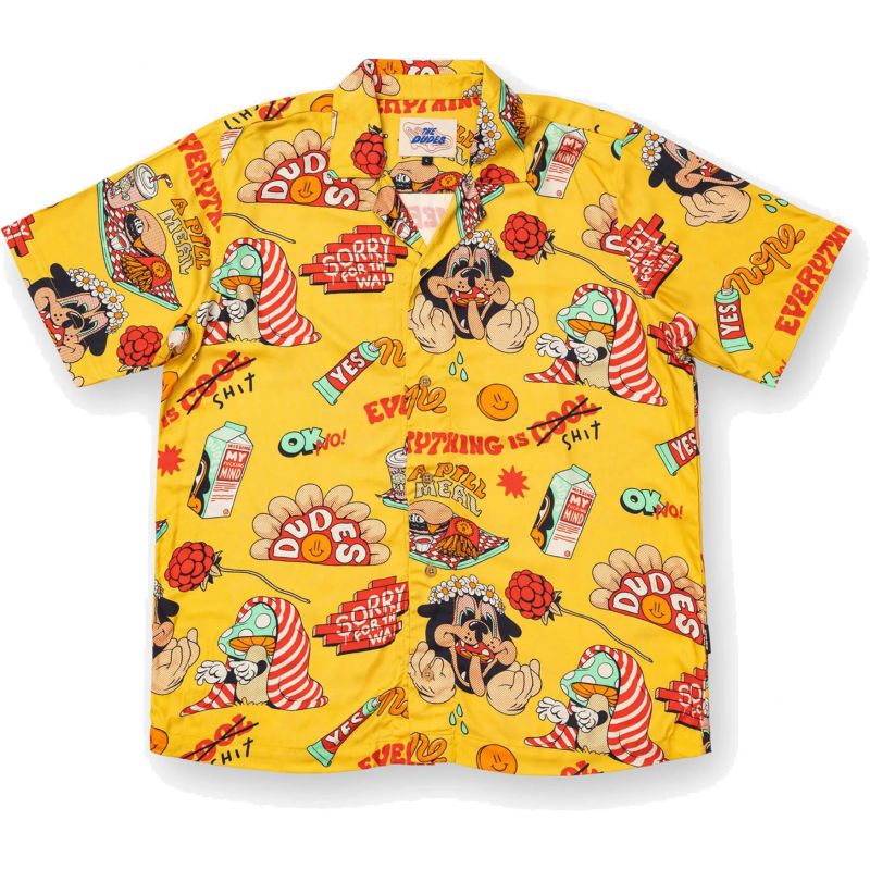 Fotografie KOŠILE THE DUDES A Pill Meal II Hawaiian - žlutá - L