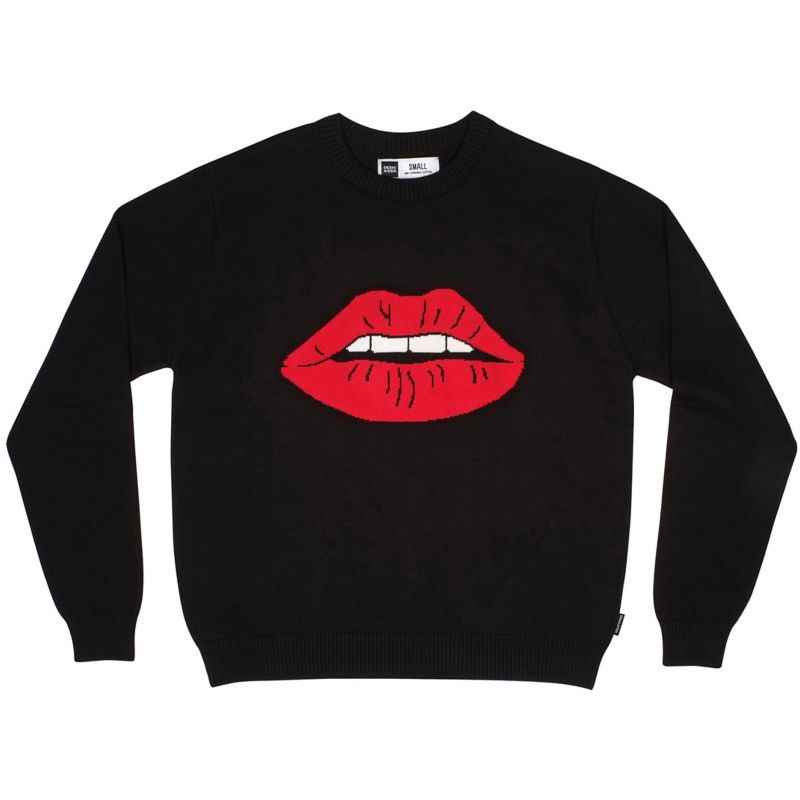 MIKINA DEDICATED ARENDAL ENAMEL LIPS - černá - S