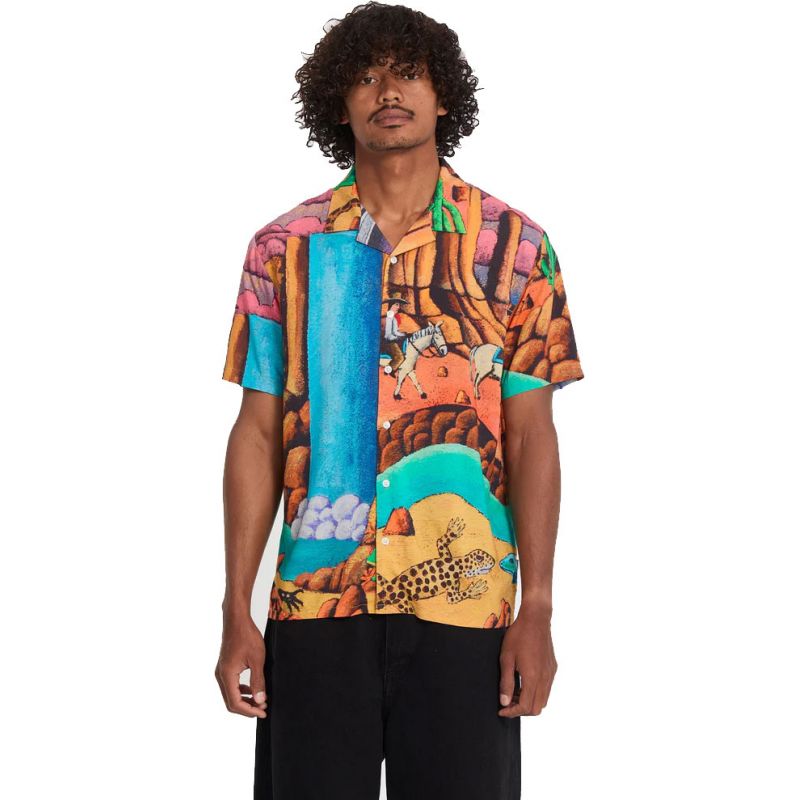 KOŠILE VOLCOM Fa Mickey Mason S/S - oranžová - L