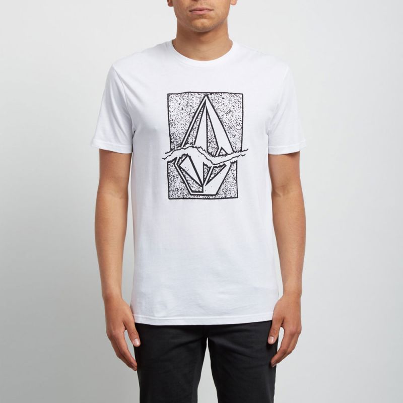 TRIKO VOLCOM Rip Stone Bsc S/S - bílá - L
