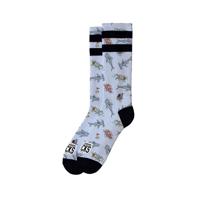 PONOŽKY AMERICAN SOCKS Wave Watch - bílá - S/M