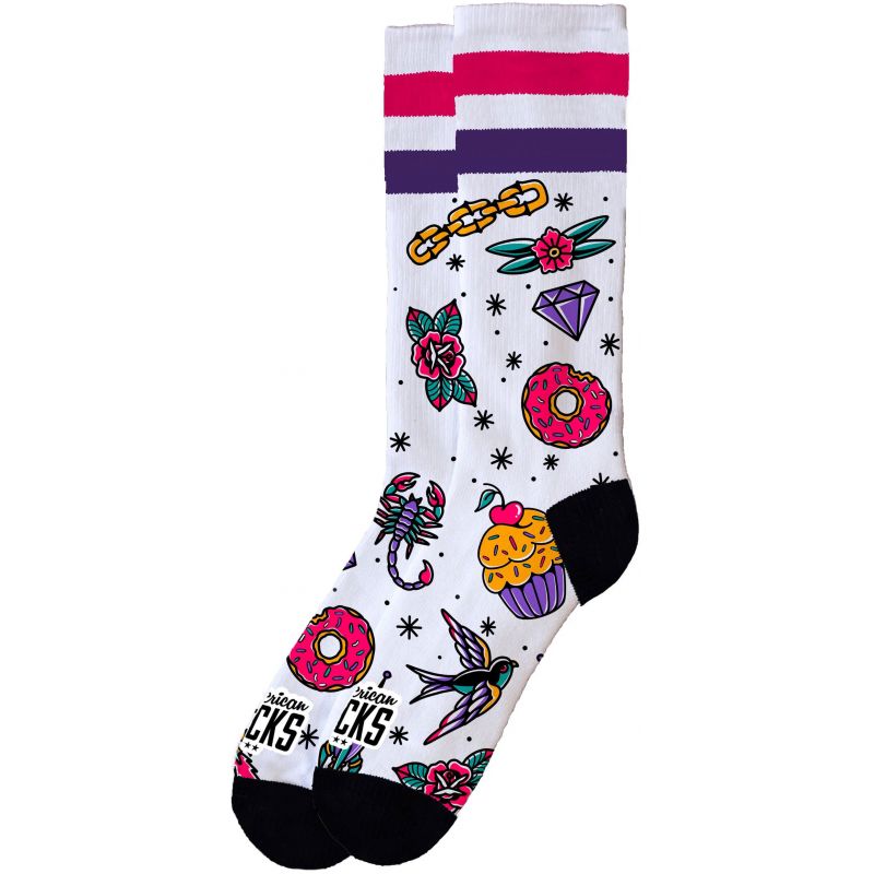 PONOŽKY AMERICAN SOCKS Cupcake - bílá - L/XL