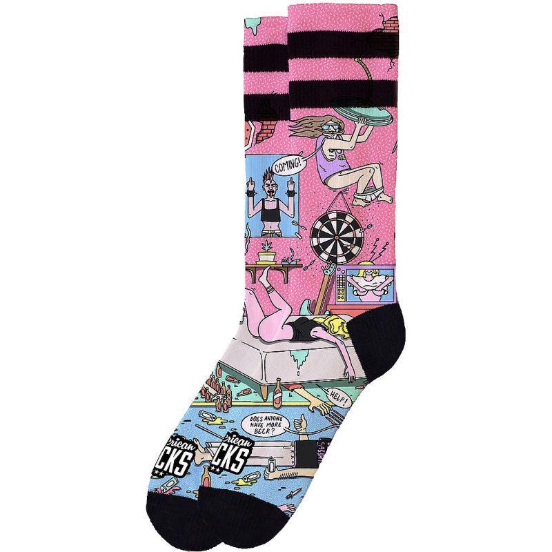 Fotografie PONOŽKY AMERICAN SOCKS American Pie - růžová - S/M