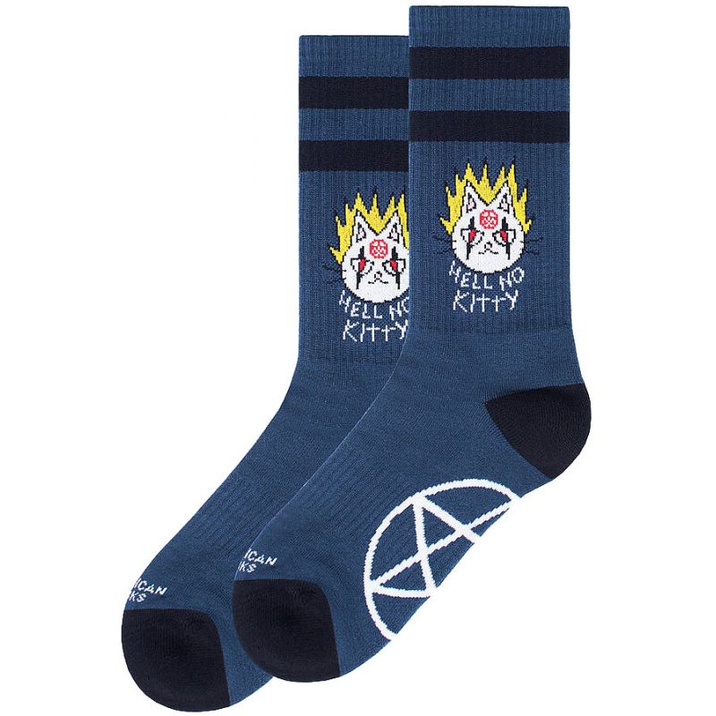 PONOŽKY AMERICAN SOCKS Hell no kitty - modrá