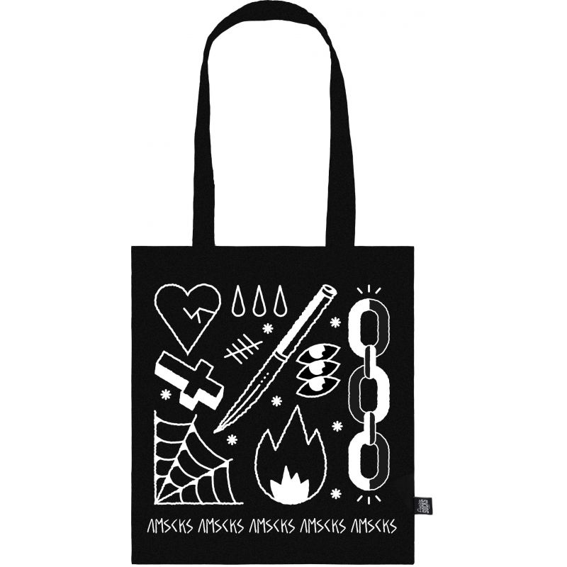 TAŠKA AMERICAN SOCKS Broken - Tote Bag - černá - 42X38CM