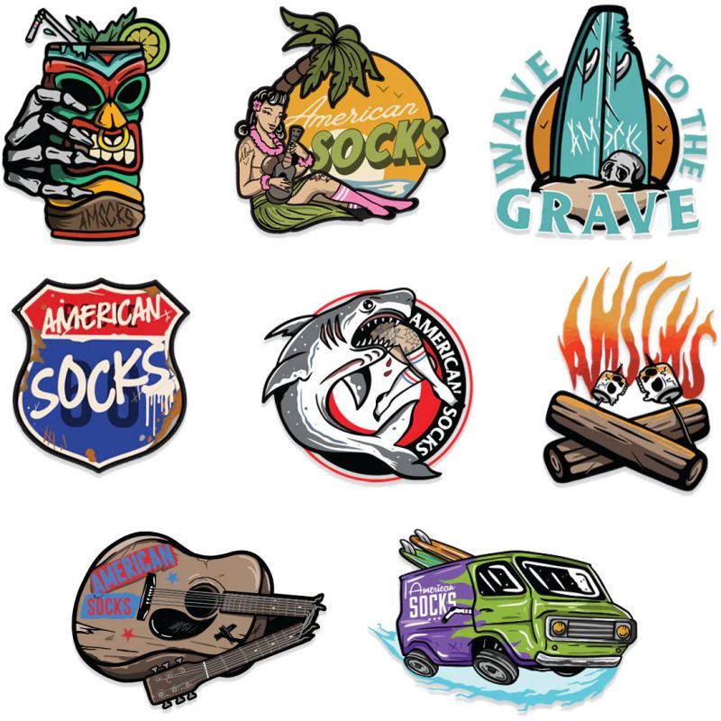 SAMOLEPKY AMERICAN SOCKS Sunshine Pack - hnědá