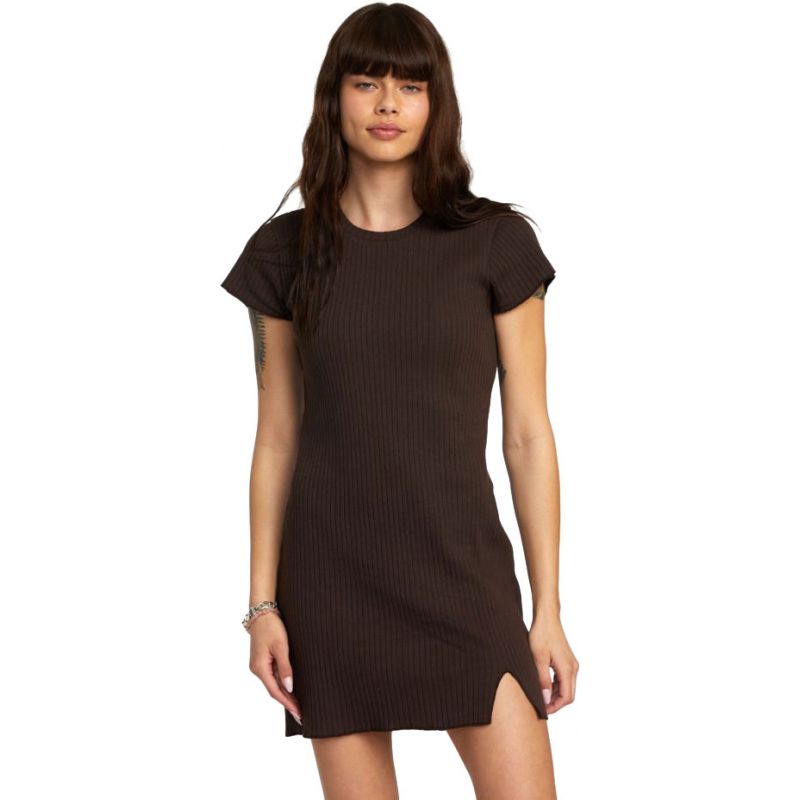 ŠATY RVCA GIT IT II - hnědá - M