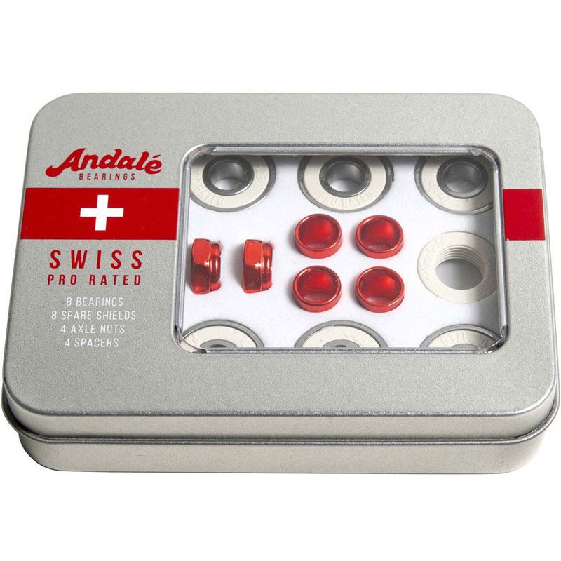 SK8 LOŽISKA ANDALÉ Swiss Tin Box 8 Pk - bílá