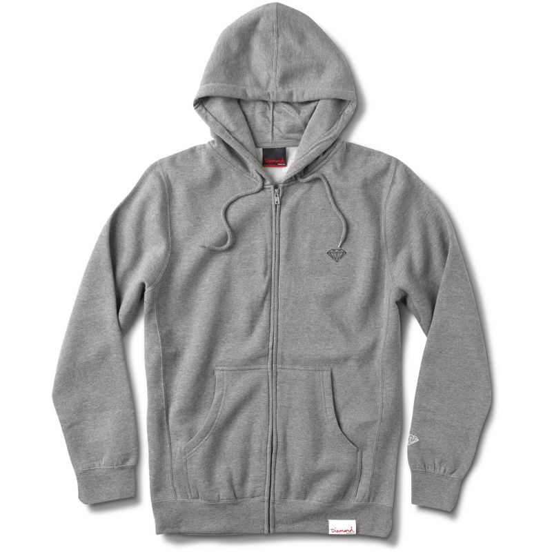 MIKINA DIAMOND Micro Brilliant Zip Hoodi - šedá - M