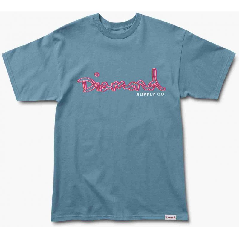 TRIKO DIAMOND NEON OG SCRIPT - modrá - M