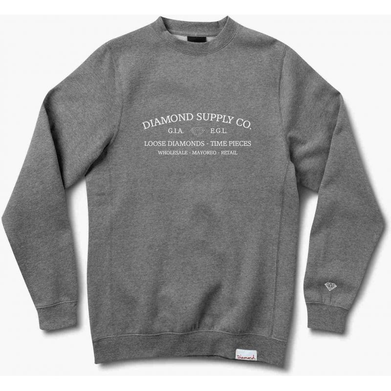 MIKINA DIAMOND TIME PIECE CREWNECK - šedá - L