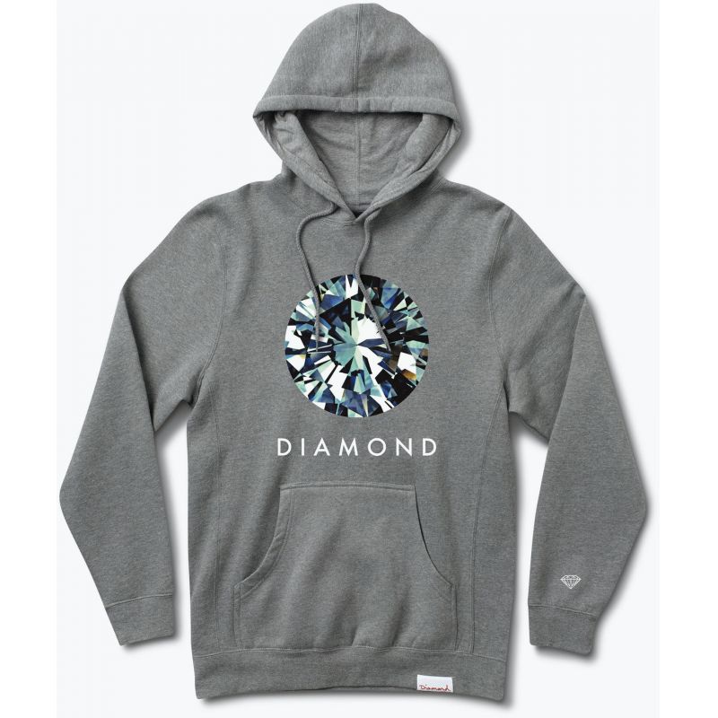 MIKINA DIAMOND DISPERSION HOODIE - šedá - M