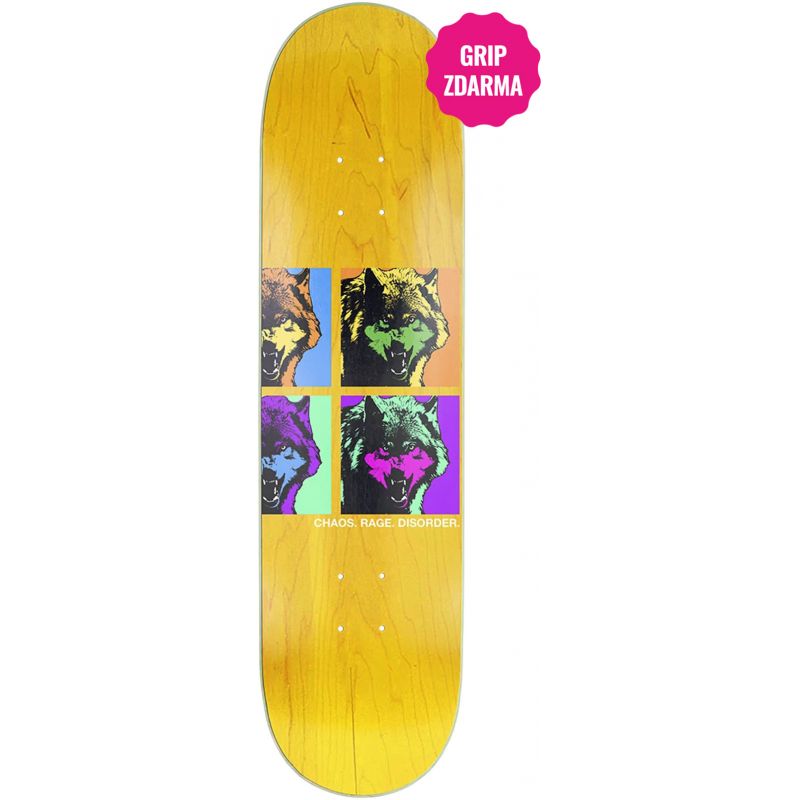 SK8 DESKA DISORDER WOLVES - žlutá - 8.125
